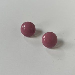 VTG 80s Round Pink Dot Post Earrings